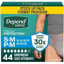 Depend Fresh Protection Adult Incontinence Underwear for Men (Formerly Depend Fit-Flex), Disposable, Maximum, Grey