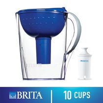 Brita Pacifica Water Filter Pitcher with 1 Replacement Filter, Blue, 10 Cup