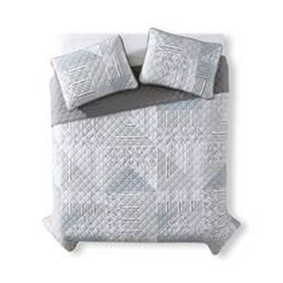 Mainstays Patchwork Microfiber Quilt Set, Sizes: Twin/Twin XL, Double/Queen