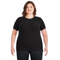 George Plus Women's Short Sleeve Crew Neckline Rib Tee