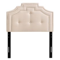 CorLiving Aspen Crown Silhouette Headboard with Button Tufting, Single/Twin