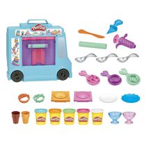 Play-Doh, Marchand de glace ambulant, jouet pour enfants dès 3 ans, 20 outils, 5 couleurs de pâte à modeler, 250 combinaisons possibles