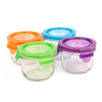 Wean Green Glass Food Storage Containers, Wean Bowl 6 Ounces, Garden Pack (4 Pack)