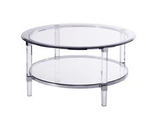 Topline home Furnishings Table basse ronde en verre