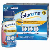 Boisson nutritive Glucerna®, substitut de repas, alimentation complète et équilibrée pour les personnes diabétiques, fraise, 6 x 237 mL