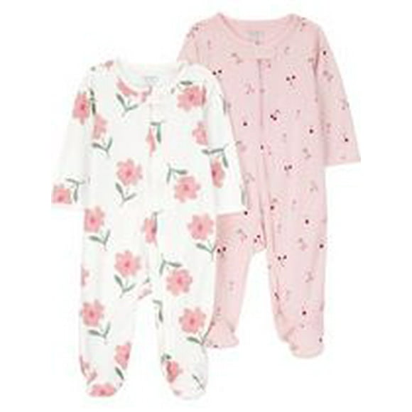 Carter's Child of Mine Infant Girls' 2PK Sleep and Play - Pink Floral