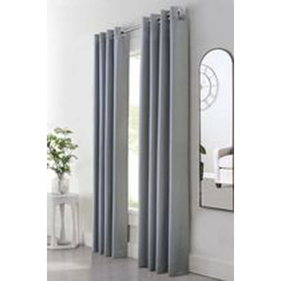 Loft Living Maria, filtrant la lumière panneau de rideau à œillets faux lin texturé 52" x 84", blanc