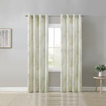 Loft Living Leszno, filtrant la lumière panneau de rideau à œillets jacquard à motif feuilles 50" x 84", ivoire