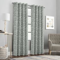 Loft Living Vincent, filtrant la lumière, panneau de rideau à oeillets en jacquard texturé floral 52" x 84", gris