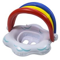 SwimSchool Babyboat gonflable arc-en-ciel avec auvent amovible