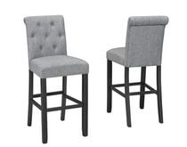 Brassex Inc Soho Tufted 29' bar Stool, Set of 2, Grey