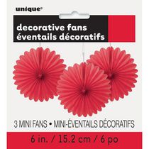 Solid Tissue Paper Fans for Party Decoration 6'' 3Pcs