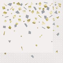 Serviettes de table Confettis dorés Celebrate, 6,5 po, 20 unités