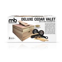 Moneysworth & Best Deluxe Cedar Valet Kit - 10 Piece Accessories, Shoe Shine Kit, Black & Brown Shoe Polish, A Great Gift