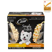 Cesar Simply Crafted Chicken & Chicken, Carrots, Barley & Spinach Variety Pack Wet Dog Food