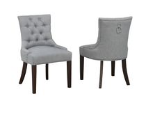 Accent Chairs, Set of 2 with Nail-Head Trim, Grey