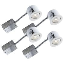 White Directional Bazz 303-600M 303 Series Halogen Recessed Lighting Kit Dimmable Damp Location 10 Piece 3-in Easy-Installation