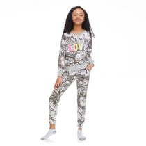 Pyjama 3 pièces en hacci avec bandeau Justice pour filles