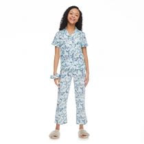 Pyjama 3 pièces avec haut à col cranté et chouchou Justice pour filles