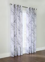 Prima Sheer Grommet Curtain Panel Pair by Habitat - 54" x 84" in White Grey