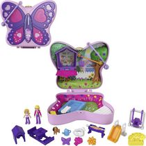 Polly Pocket Big Pocket Butterfly Backyard Compact - 12 Accessories