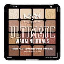 NYX PROFESSIONAL MAKEUP, Ultimate Shadow Palette, 16-shade Eyeshadow Palette, Vegan Formula - Warm Neutrals, Pro-Level Eyeshadow Palette