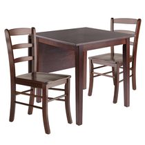 Winsome Perrone 3pc Drop Leaf Dining Table Set with Ladder Back Chair