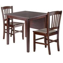 Winsome Perrone 3pc Drop Leaf Dining Table Set with Slat Back Chair