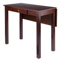 Winsome Perrone High Table with Drop Leaf, Walnut Finish