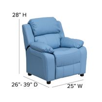 Deluxe Padded Contemporary Lavender Vinyl Kids Recliner with