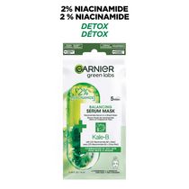 Garnier Sérum Masque en Tissu avec Niacinamide + Kale, soin équilibrant de la peau pour peau grasse, 1 masque en tissu (14 mL)
