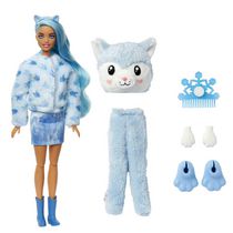 Barbie Doll Cutie Reveal Husky Plush Costume Doll with Pet, Color Change, Snowflake Sparkle