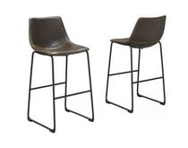 Brassex Inc Avaya 29' bar Stool, Set of 2, Vintage Brown