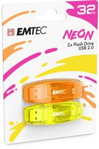 EMTEC USB 2.0 C410 NEON 32G 2PK