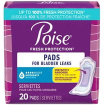 Poise Incontinence Pads for Women, 4 Drop, Moderate Absorbency