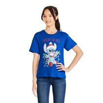 Disney Girls' Stitch Holiday Tee, Sizes XS-XL