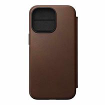 Nomad Horween Leather Rugged Folio Case MagSafe Compatible iPhone 13 Pro Rustic Brown
