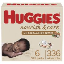Lingettes pour bébés Huggies Nourish & Care, parfumées