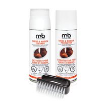 Moneysworth & Best Suede + Nubuck Care Kit, 3PCS - Protector 160g/5.6oz, Cleaner 155g/5.5oz, and Nylon Brush, For Footwear & Garments