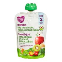 Purée pour bébé biologique pomme, épinard, kiwi, brocoli, acérola et  quinoa Le Choix des Parents