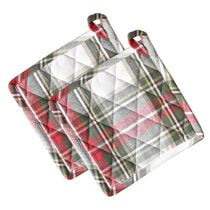 Ensemble de 2 porte-pots en coton éponge à carreaux Celebration de Fabstyles