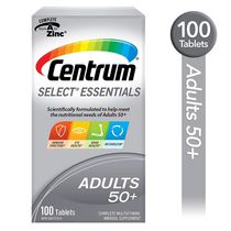 Centrum Select Essentials Adults 50+ Multivitamin and Multimineral Supplement Tablets, 100 Count