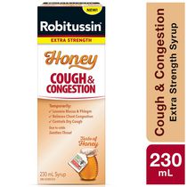 Robitussin Honey Extra Strength Cough & Congestion Syrup, 230 mL, Honey