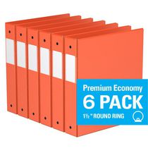 1.5, Purple 6 Pack Premium Economy Angle D Ring Binder 