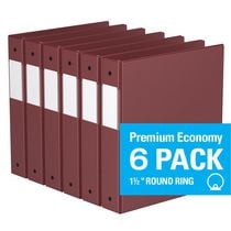Davis Group, Premium Economy, Round Ring, Binder, 6 Pack, 1.5"