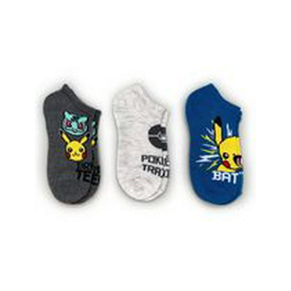Pokemon Boys' Lowcut Socks, 3 Pack, Sizes 11-2; 3-6
