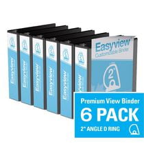Davis Group, Easyview Premium, D Ring, Customizable, View Binder, 6 Pack, 2"