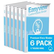 Davis Group, Easyview Premium, Round Ring, Customizable, View Binder, 6 Pack, 5/8"