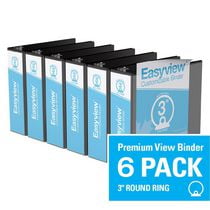 Davis Group, Easyview Premium, Round Ring, Customizable, View Binder, 6 Pack, 3"