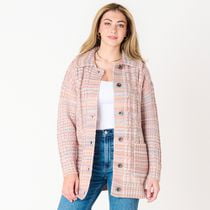 DV Pull boutonné à col en tricot câblé multicolore à manches longues